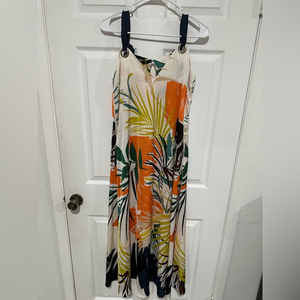 Forever 21 Floral Print Dress with Orange and Green Accents